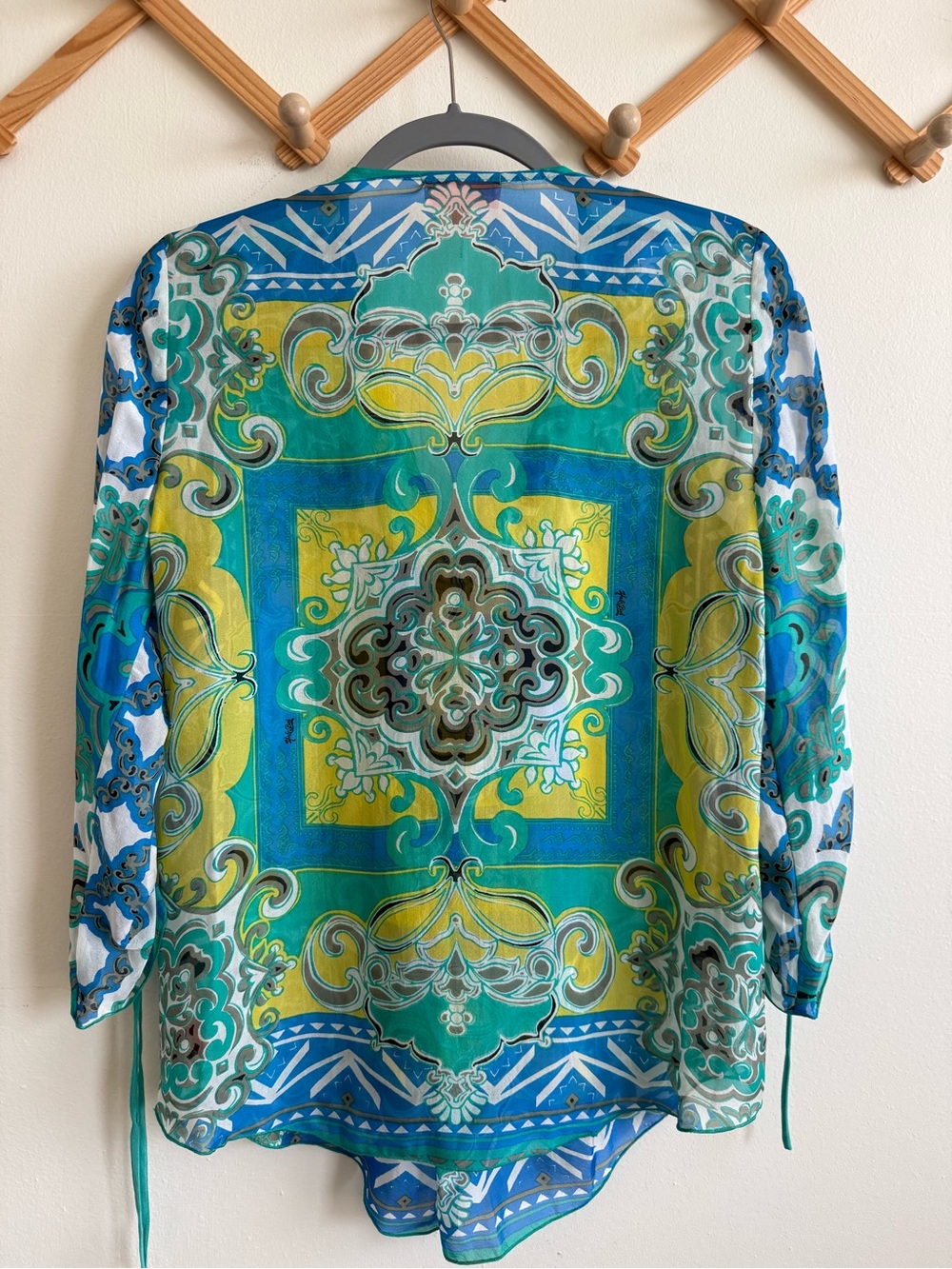 Hale Bob Cabana 100% Silk Beaded Neckline Top - Picture 5 of 5
